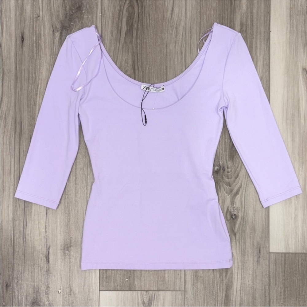 139. Zara Women’s Light Purple Long Sleeve Top Size Small Work Top Casual NWOT